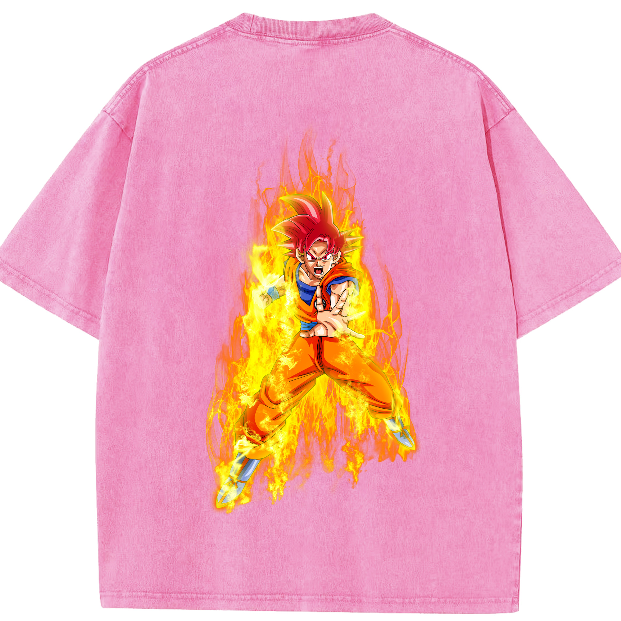 （画像用） ドラゴンボール 孫悟空（そん ごくう）Son Goku カカロット DRAGON BALL Kakarotto 綿100% ヴィンテージ風 半袖Tシャツ（背面プリント）